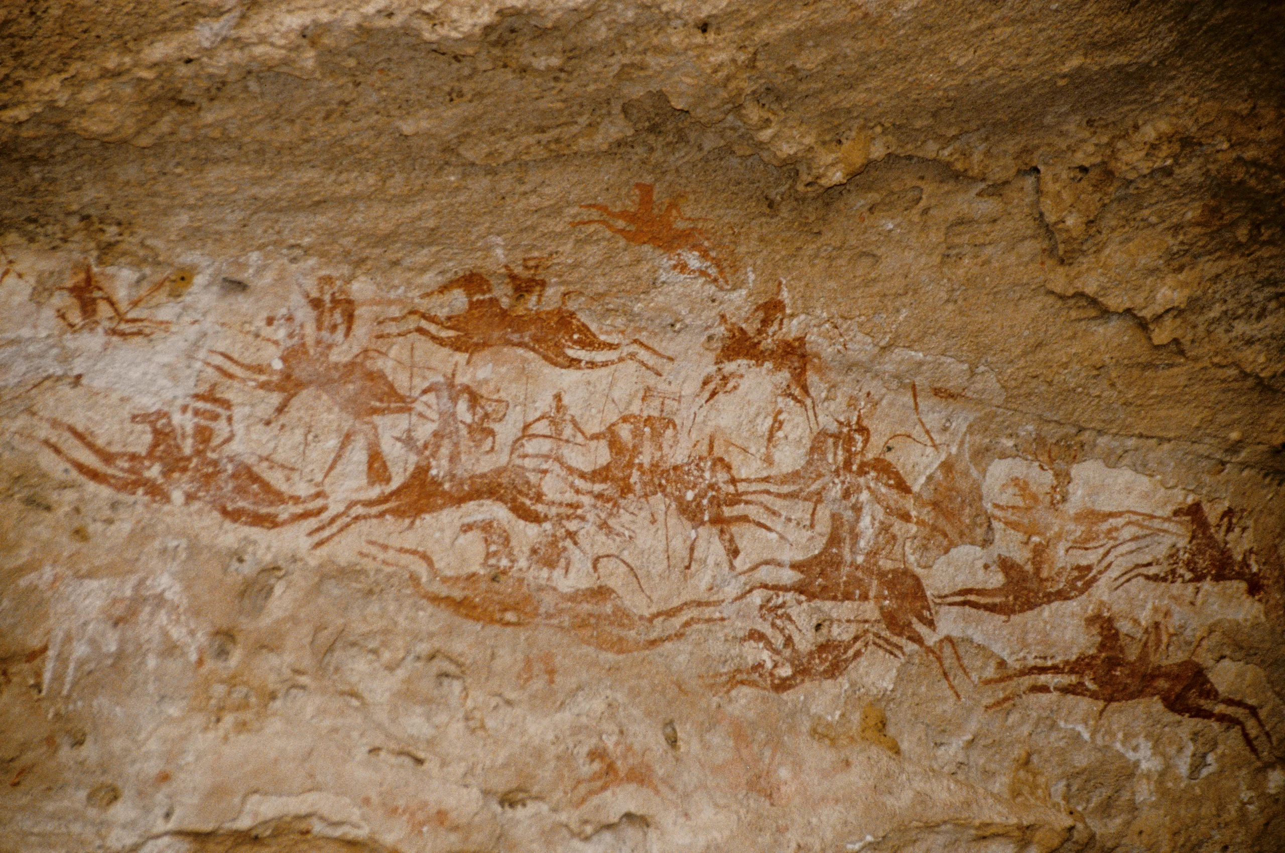 The “flying horses” paintings, prehistoric remains of the Ennedi Massif.